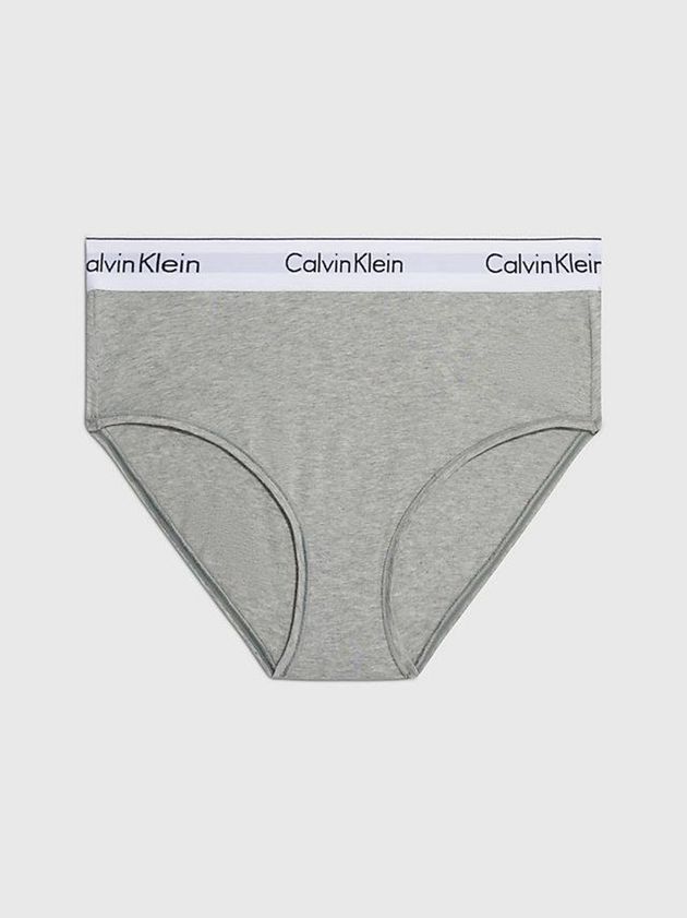 Calvin Klein USA High Waisted Bikini - Modern Cotton Womens Briefs Grey 6098713-CY